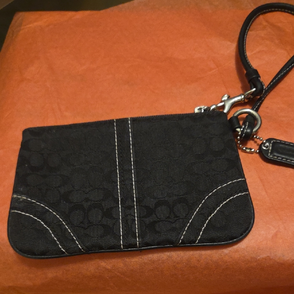 Coach Black Signature Wristlet